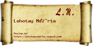 Lehotay Márta névjegykártya
