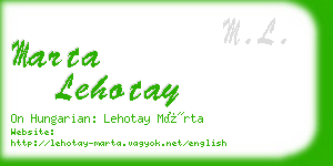 marta lehotay business card